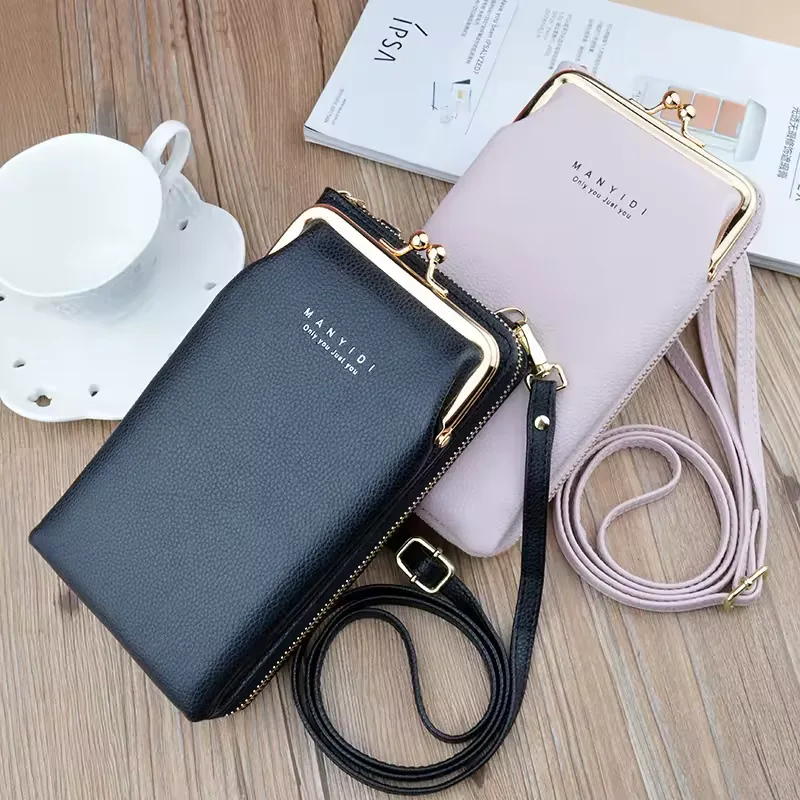 PU Crossbody Phone Wallet with Adjustable Shoulder Strap product reference image