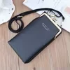 PU Crossbody Phone Wallet with Adjustable Shoulder Strap Black color SKU reference