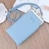 PU Crossbody Phone Wallet with Adjustable Shoulder Strap Blue color SKU reference