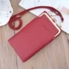 PU Crossbody Phone Wallet with Adjustable Shoulder Strap Red color SKU reference