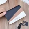Short Colorblock PU Wallet with Tassel Black color SKU reference