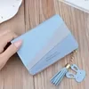 Short Colorblock PU Wallet with Tassel Blue color SKU reference