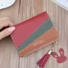 Short Colorblock PU Wallet with Tassel Red color SKU reference