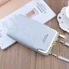 Litchi-Texture Crossbody Phone Wallet Gray color SKU reference