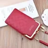Litchi-Texture Crossbody Phone Wallet Red color SKU reference