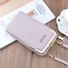 Litchi-Texture Crossbody Phone Wallet Sakura Pink color SKU reference