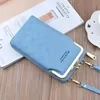 Litchi-Texture Crossbody Phone Wallet Blue color SKU reference