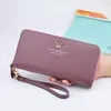 Long Litchi-Texture Zip Wallet with Wrist Strap Taro Purple color SKU reference