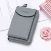 Short PU Crossbody Wallet with Exterior Pocket Blue color SKU reference