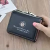 Rose-Flower Trifold PU Coin Purse Black color SKU reference