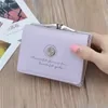 Rose-Flower Trifold PU Coin Purse Purple color SKU reference