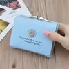Rose-Flower Trifold PU Coin Purse Blue color SKU reference