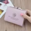 Rose-Flower Trifold PU Coin Purse Pink color SKU reference