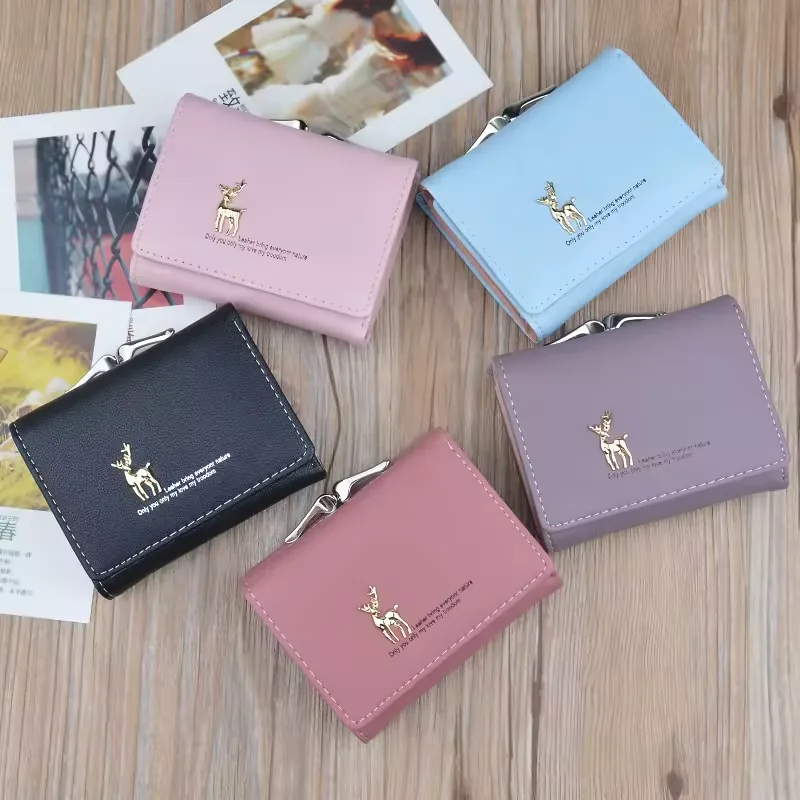 Metal Deer Trifold PU Coin Wallet product reference image