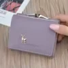 Metal Deer Trifold PU Coin Wallet Purple color SKU reference