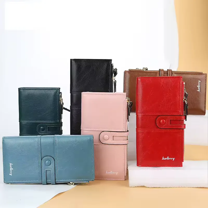 Long PU Clutch Wallet with Multi-Card Storage product reference image