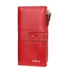 Long PU Clutch Wallet with Multi-Card Storage Red color SKU reference
