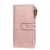 Long PU Clutch Wallet with Multi-Card Storage Pink color SKU reference