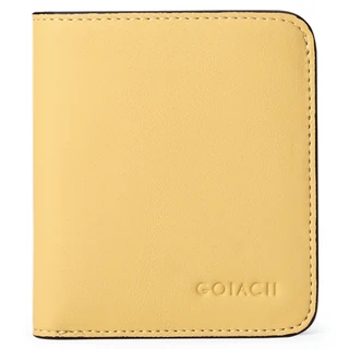 Slim Short PU Wallet with Zip and Snap Closure Yellow color SKU reference