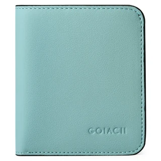 Slim Short PU Wallet with Zip and Snap Closure Blue color SKU reference