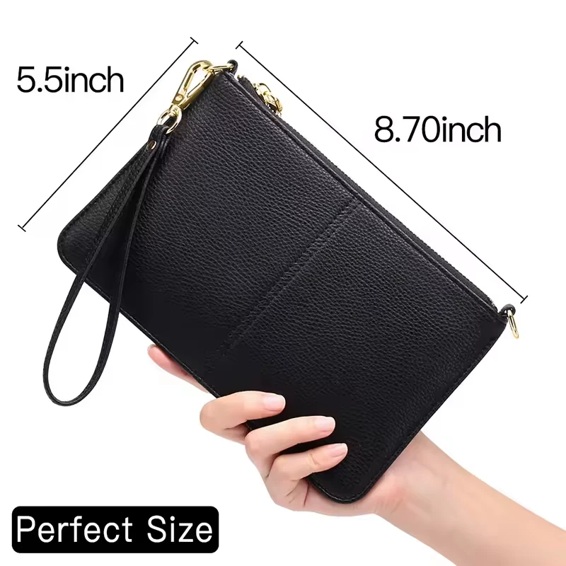 Large PU Clutch Wallet with Wrist Strap product reference image