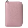 Lychee-Texture Leather Folding Zip Wallet Dark Blue color SKU reference