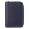 Lychee-Texture Leather Folding Zip Wallet Light Grey color SKU reference