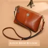 Oil-Wax Leather Phone Crossbody Pouch with Coin Storage Yellow color SKU reference