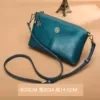 Oil-Wax Leather Phone Crossbody Pouch with Coin Storage Blue color SKU reference