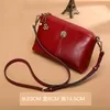 Oil-Wax Leather Phone Crossbody Pouch with Coin Storage Red color SKU reference