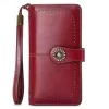Full-Grain Leather Long Wallet with ID Window Color reference 01 color SKU reference