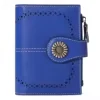 Oil-Wax Carved Leather Short Zip Wallet Color reference 11 color SKU reference
