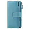 Genuine Leather Long-Zip Bifold Card Wallet Color reference 04 color SKU reference