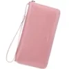 Long Zip Wallet with Wrist Strap in 15 Colors Pink 2 color SKU reference