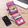 Crazy-Horse Leather Long Bifold Wallet Rose Red color SKU reference