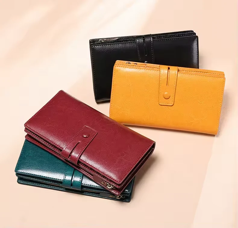 Three-Fold Long Wallet with Multi-Card Storage product reference image