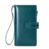 Three-Fold Long Wallet with Multi-Card Storage Blue color SKU reference