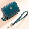 Compact Double-Zip Wallet with Wrist Handle Yellow color SKU reference