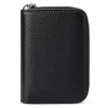 Cowhide Zip Wallet with RFID-Blocking Card Storage Black color SKU reference