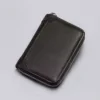 Lychee-Grain Short Wallet with Double-Fold Zip Closure Brown color SKU reference