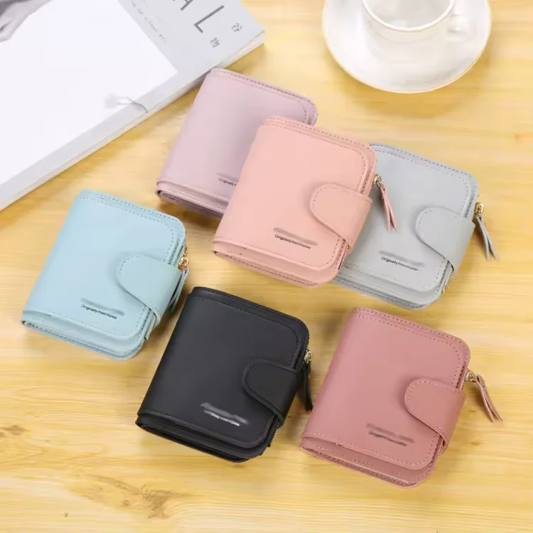 Frosted-Texture Wallet with ID Window and Zip Closure product reference image