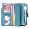 Lychee-Grain Leather Long Wallet with Multi-Card Storage Blue color SKU reference