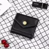 Short Leather Wallet with Sunflower Metal Detail Yellow color SKU reference