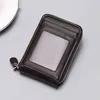 Genuine Leather Accordion Wallet with ID Window Black color SKU reference