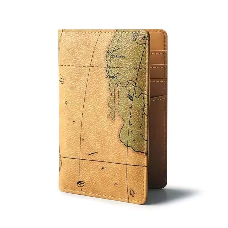 PU Map-Print Passport Holder and Wallet product reference image