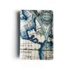 PU Map-Print Passport Holder and Wallet Blue color SKU reference