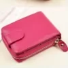 Genuine Leather Short Wallet with ID Window Color reference 06 color SKU reference