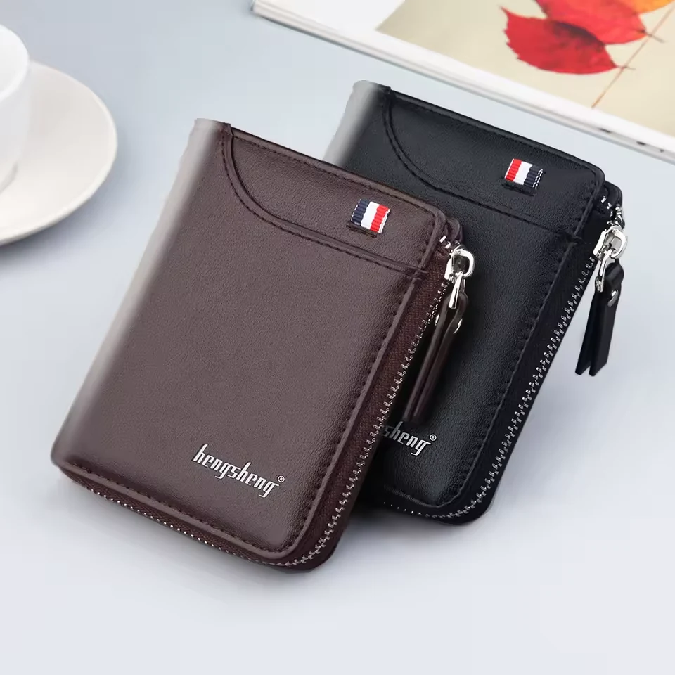 Compact PU Men's Wallet with ID Window product reference image
