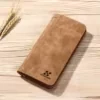 Matte PU Long Wallet with ID Window Brown color SKU reference