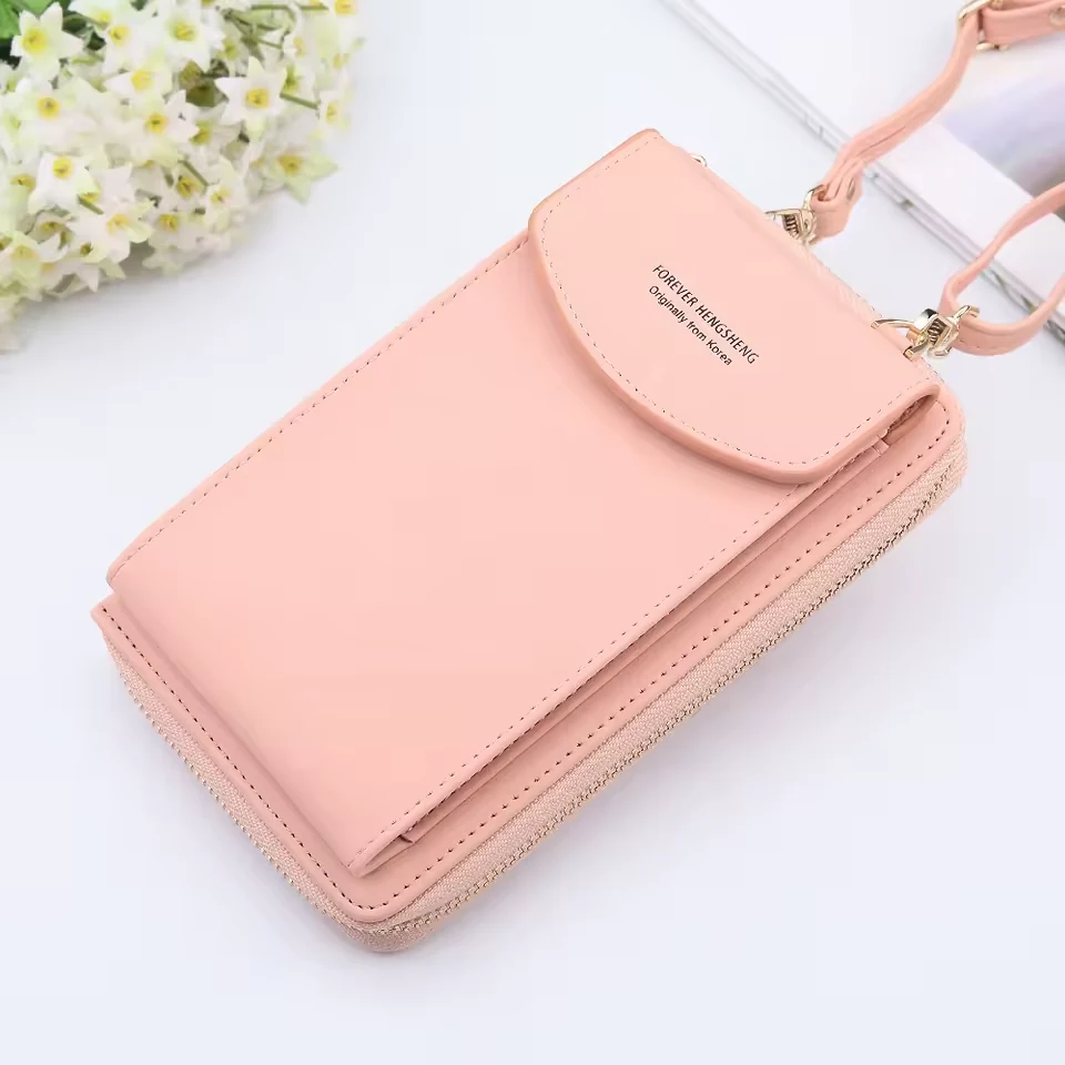PU Phone Pouch Wallet with Shoulder Strap product reference image